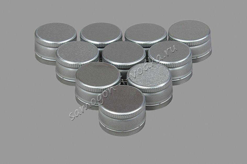 Алюминиевый колпачок типа "Винт" серебро без резьбы 28х18 (10шт)
