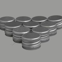 Алюминиевый колпачок типа "Винт" серебро с резьбой 28х18 (10шт)